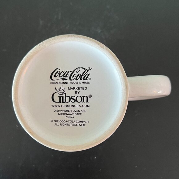 Vintage DRINK COCA-COLA IN BOTTLES Logo White Red Checkered Mug -~ Advertising - Picture 6 of 7